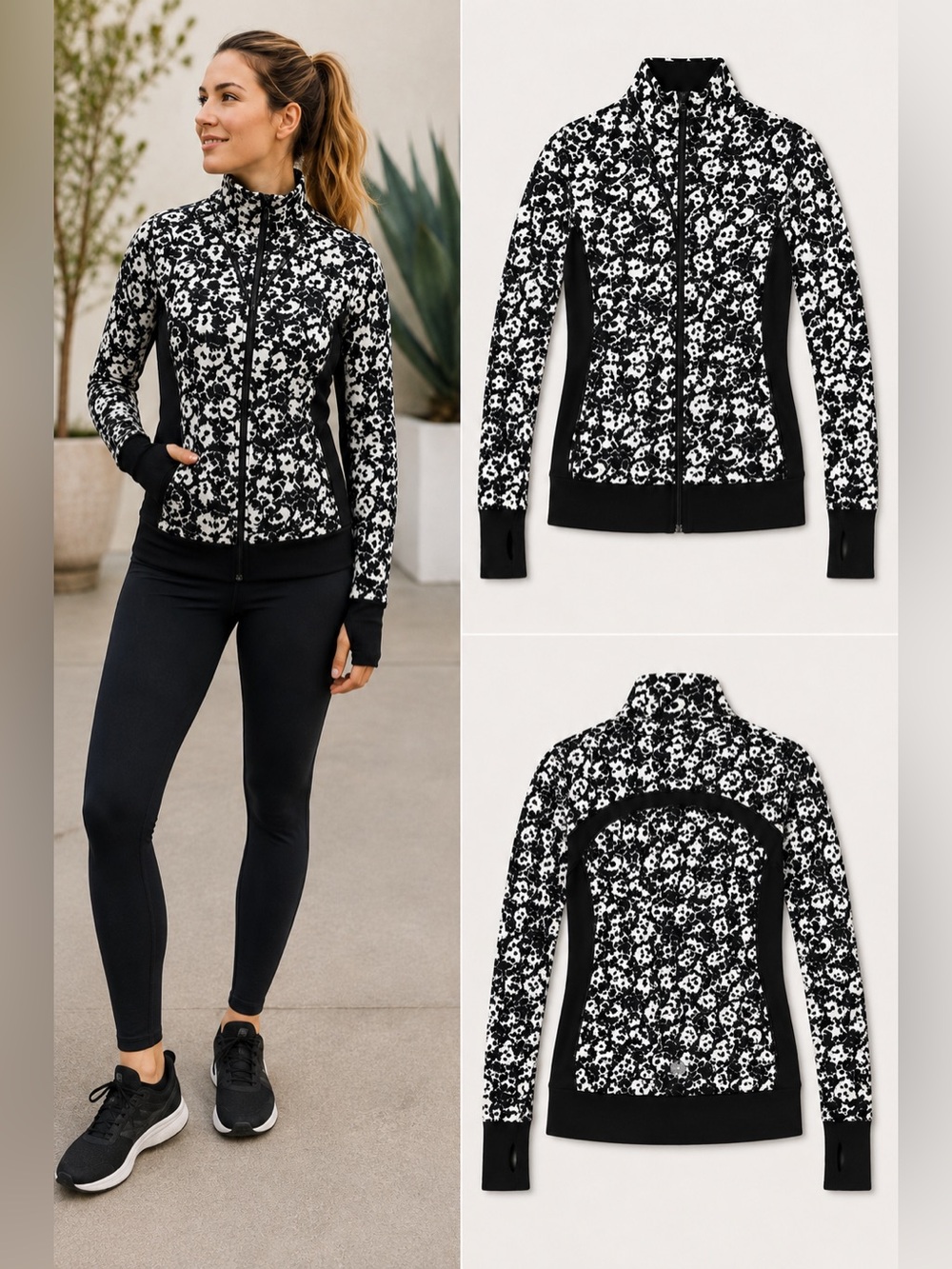 Lululemon Cozy Cuddle Up Jacket Fleur Sombre Floral Full Zip Size 4